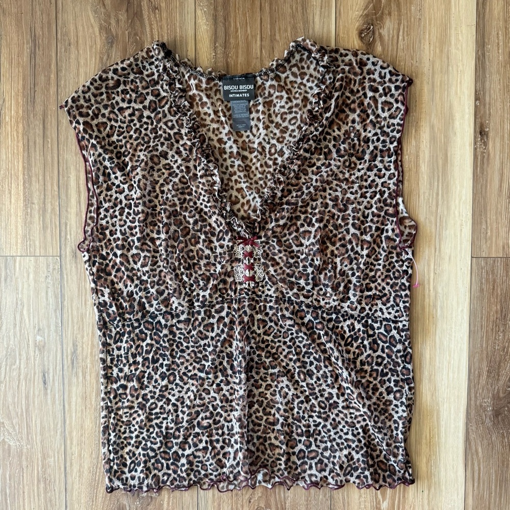 Bisou Bisou Leopard Print Blouse